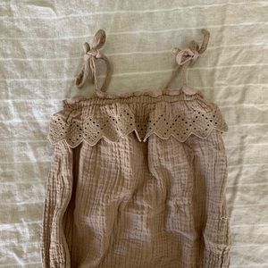 rylee + cru gauze and eyelet bubble w/ snaps